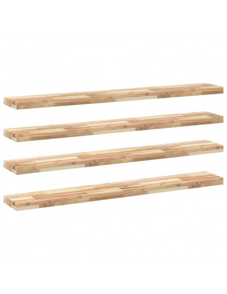 Mensole da Parete 4 pz 120x20x4 cm Legno Acacia Non Trattato