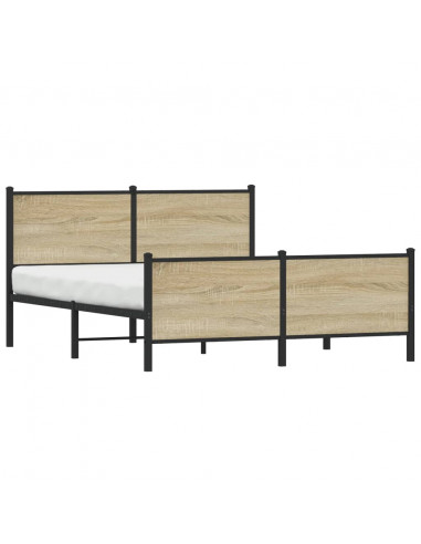 Giroletto con Testiera&Pediera Metallo Rovere Sonoma 137x190 cm