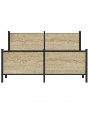 Giroletto con Testiera&Pediera Metallo Rovere Sonoma 137x190 cm