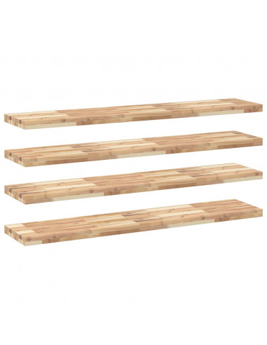 Mensole da Parete 4 pz 160x30x4 cm Legno Acacia Non Trattato