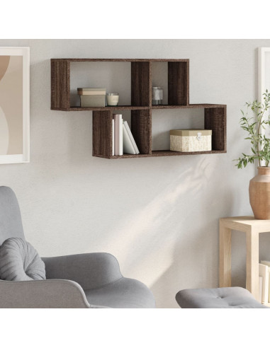 Scaffale a Muro Rovere Marrone 100x20x53cm in Legno Multistrato