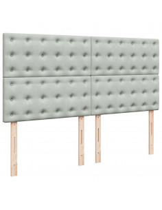 Giroletto a Molle con Materasso Grigio Chiaro 180x200cm Velluto 2