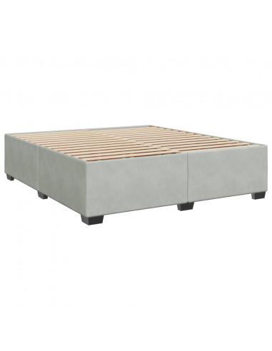 Giroletto a Molle con Materasso Grigio Chiaro 180x200cm Velluto