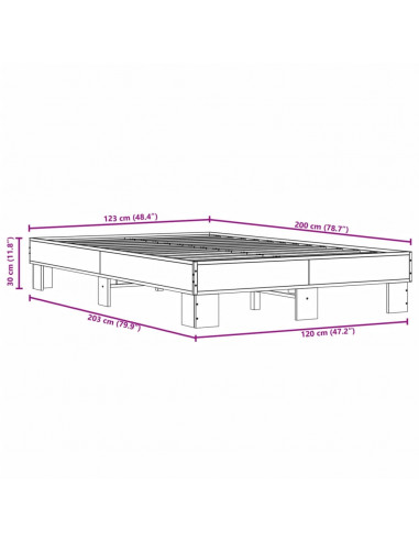 Giroletto Rovere Marrone 120x200cm in Legno Multistrato Metallo