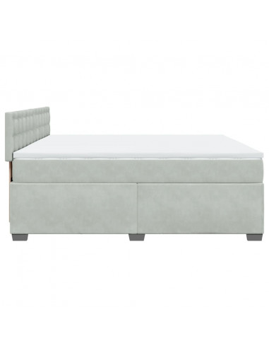 Giroletto a Molle con Materasso Grigio Chiaro 200x200cm Velluto