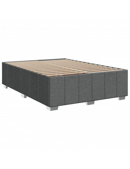 Giroletto a Molle con Materasso Grigio Scuro 160x200 cm Tessuto