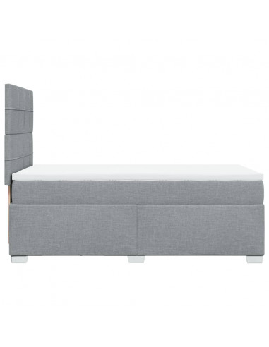 Giroletto a Molle con Materasso Grigio Chiaro 90x190 cm Tessuto