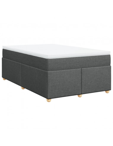Giroletto a Molle con Materasso Grigio Scuro 120x200 cm Tessuto