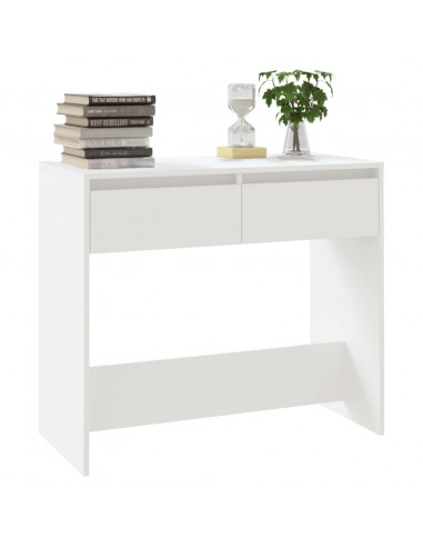 Tavolo Consolle Bianco 89x41x76,5 cm in Acciaio