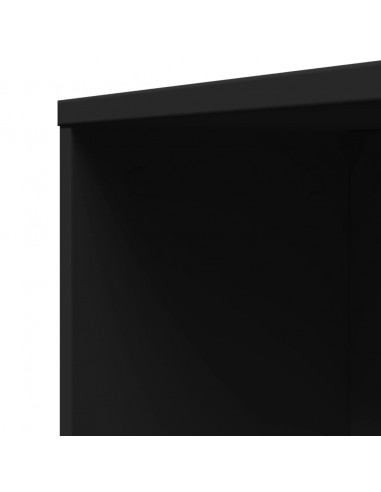 Armadietto da Bagno Stretto con Ruote Nero in Truciolato