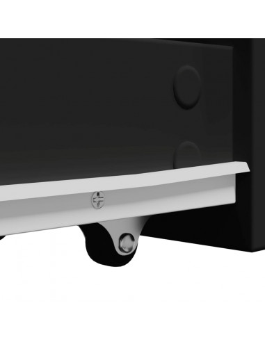 Armadietto da Bagno Stretto con Ruote Nero in Truciolato