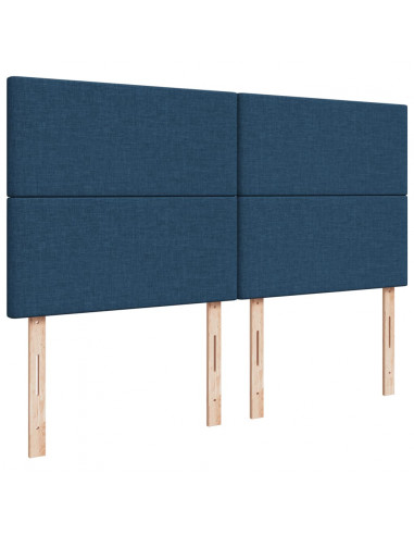 Giroletto a Molle con Materasso Blu 200x200 cm in Tessuto