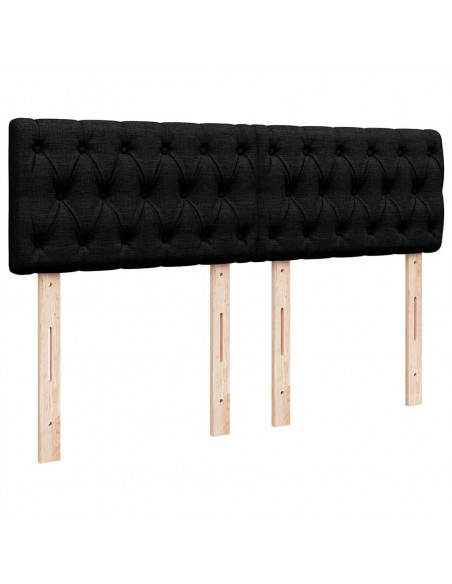 Giroletto a Molle con Materasso Nero 140x200 cm in Tessuto