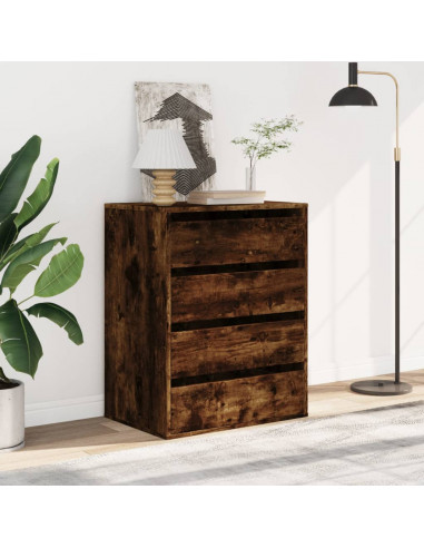 Cassettiera Angolare Rovere Fumo 60x41x76cm Legno Multistrato