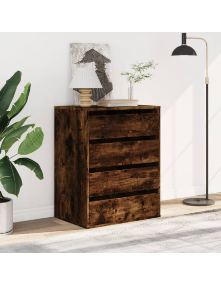 Cassettiera Angolare Rovere Fumo 60x41x76cm Legno Multistrato