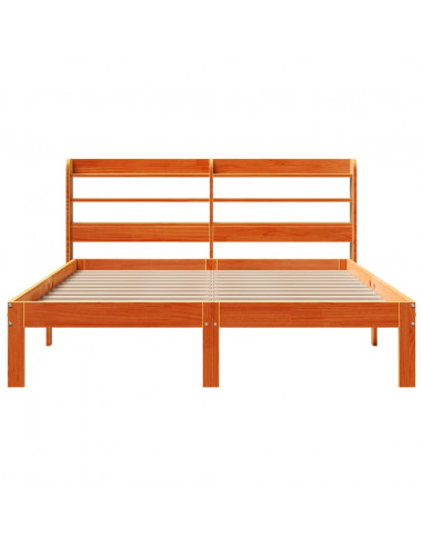 Letto senza Materasso Marrone Cera 135x190 cm in Legno di Pino