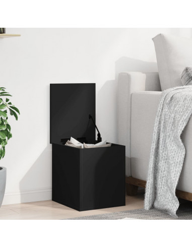 Contenitore Portaoggetti Nero 30x35x35 cm in Truciolato
