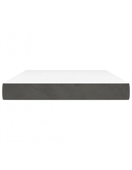 Materasso a Molle Grigio Scuro 120x210x20 cm in Velluto