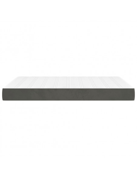 Materasso a Molle Grigio Scuro 120x210x20 cm in Velluto