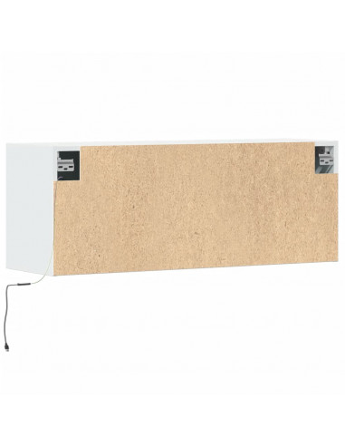 Mobile TV a Parete con Luci LED Bianco 100x31x35 cm