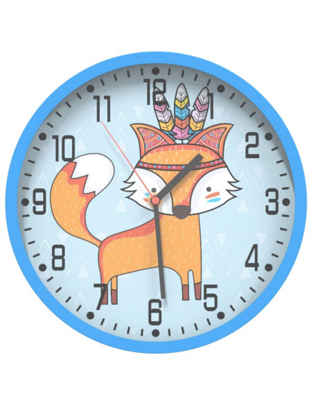 Orologio da Parete Blu Ø25,5 cm Polistirene e Vetro