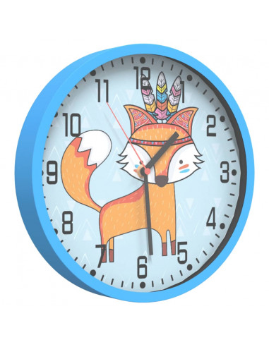 Orologio da Parete Blu Ø25,5 cm Polistirene e Vetro