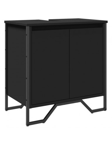 Mobile Lavabo Bagno Nero 60x35x60 cm in Truciolato