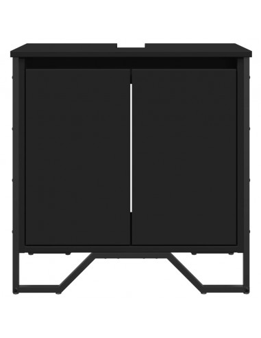 Mobile Lavabo Bagno Nero 60x35x60 cm in Truciolato