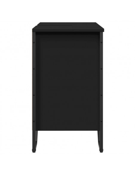 Mobile Lavabo Bagno Nero 60x35x60 cm in Truciolato