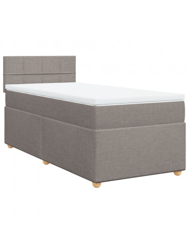 Giroletto a Molle con Materasso Tortora 90x190 cm in Tessuto