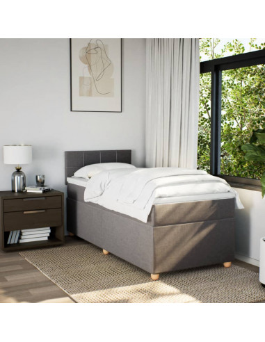 Giroletto a Molle con Materasso Tortora 90x190 cm in Tessuto