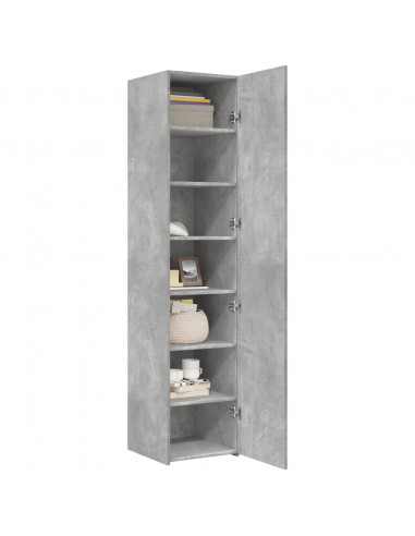 Credenza Grigio Cemento 40x42,5x185 cm in Legno Multistrato