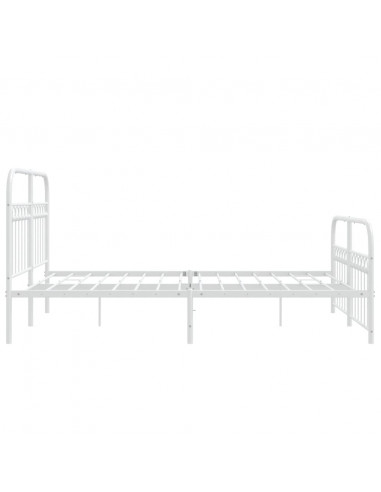 Giroletto con Testiera e Pediera Metallo Bianco 140x200 cm