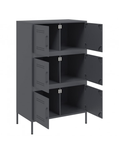 Credenza Antracite 68x39x113 cm in Acciaio