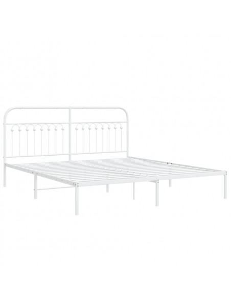 Giroletto con Testiera Metallo Bianco 183x203 cm