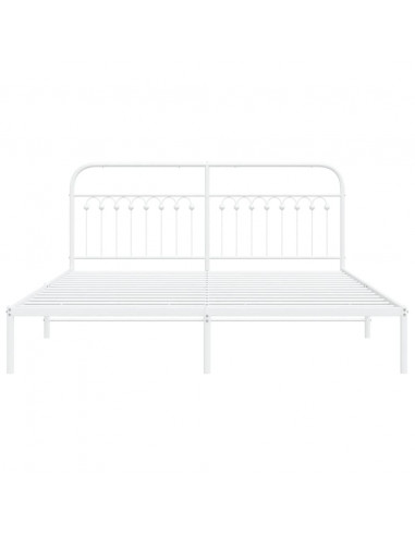 Giroletto con Testiera Metallo Bianco 183x203 cm