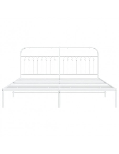Giroletto con Testiera Metallo Bianco 183x203 cm