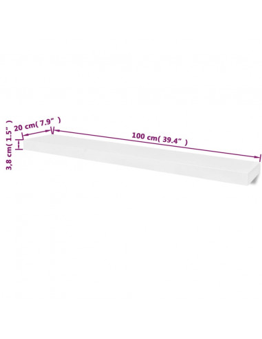 Mensole a Muro Bianche 2 pz in MDF per Libri/DVD