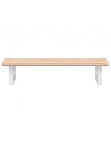 Ripiano a Parete per Lavabo in Acciaio e Massello di Rovere