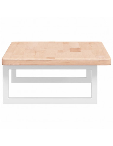 Ripiano a Parete per Lavabo in Acciaio e Massello di Rovere