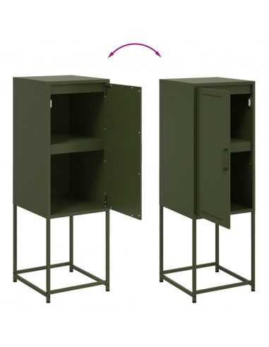 Credenza Verde Oliva 36x39x107 cm in Acciaio