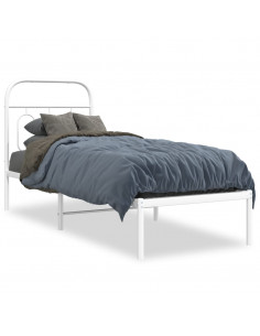 Giroletto con Testiera Metallo Bianco 75x190 cm 2