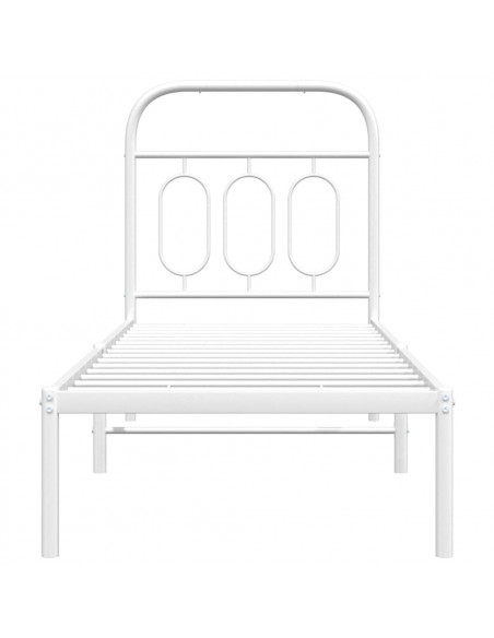 Giroletto con Testiera Metallo Bianco 75x190 cm