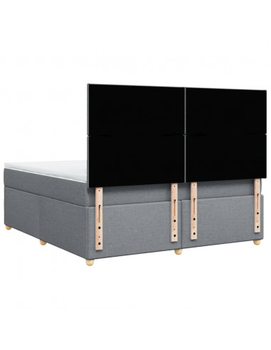 Giroletto a Molle con Materasso Grigio Chiaro180x200 cm Tessuto