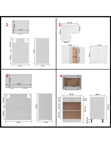 Set Armadi da Cucina 11 pz Bianco in Truciolato