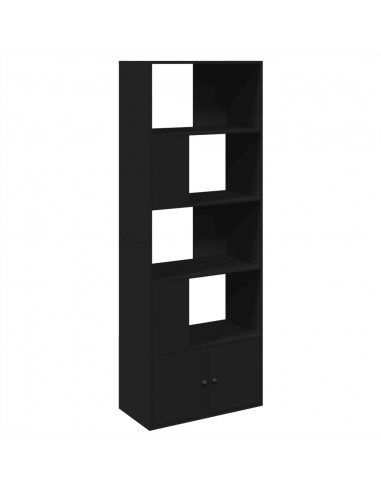 Libreria Nera 70x36x189 cm in Legno Multistrato