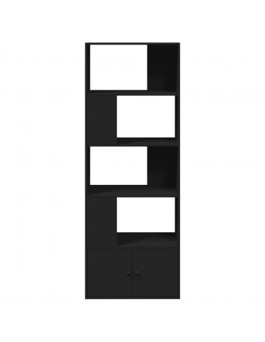 Libreria Nera 70x36x189 cm in Legno Multistrato