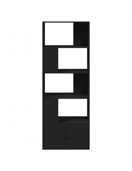 Libreria Nera 70x36x189 cm in Legno Multistrato