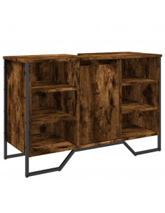 Mobile Lavabo Bagno Rovere Fumo 91x35x60 cm in Truciolato 2