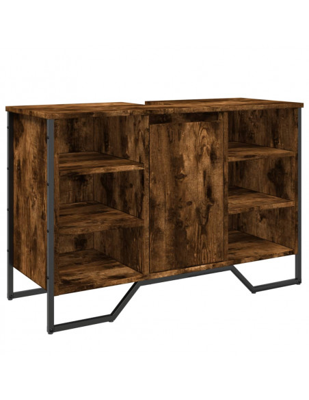 Mobile Lavabo Bagno Rovere Fumo 91x35x60 cm in Truciolato
